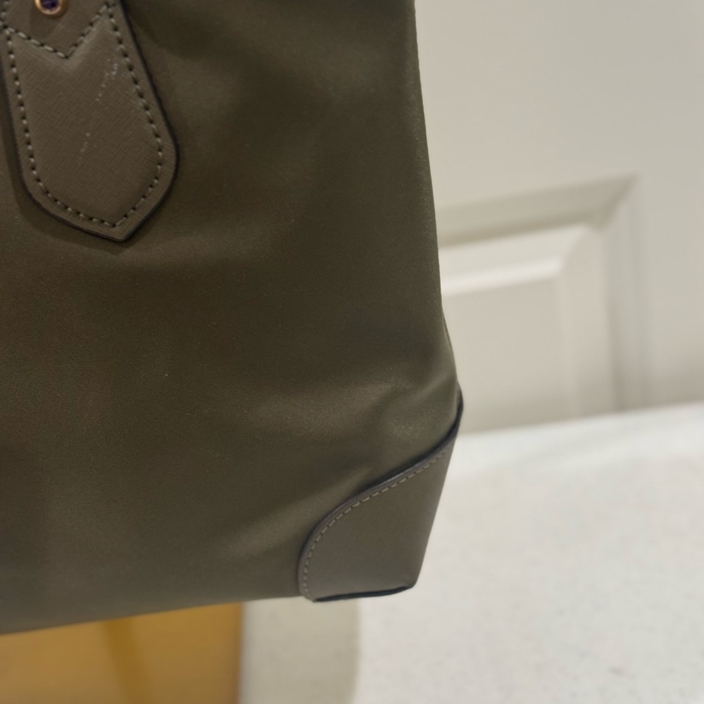 NEW Michael Kors Olive Nylon Eva Tote with Leather Trim ~ 14” L x 4.5” W x 10” H - Picture 10 of 11